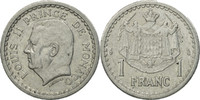 Monaco Franc Münze, Louis II, UNZ, Aluminium, KM:120 -