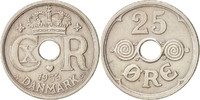 Dänemark 25 Öre Münze, Christian X, Copenhagen, SS, Copper-nickel -