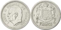 Monaco 2 Francs Münze, Undated (1943), SS+, Aluminium, Gadoury:MC 133 -