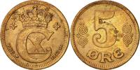 Dänemark 5 Öre Münze, Christian X, Copenhagen, SS, Bronze, KM:814.1 -