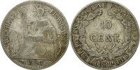 FRENCH INDO-CHINA 10 Cents 1928 A Münze, Paris, S, Silber, KM:16.1