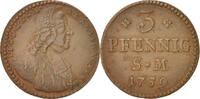 Deutsch Staaten 3 Pfennig, Dreier Johann Friedrich Karl