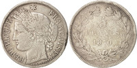 Frankreich 5 Francs Münze, Cérès, Bordeaux, S+, Silber, KM:818.2 -
