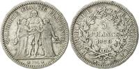Frankreich 5 Francs Münze, Hercule, Paris, S+, Silber, KM:820.1 -