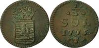 Luxemburg 1/8 Sol Münze, Maria Theresa, Brussels, SS, Kupfer, KM:5 -