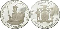 Jamaica 25 Dollars Münze, Elizabeth II, STGL, Silber, KM:76 -