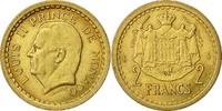 Monaco 2 Francs Münze, Louis II, undated (1945), VZ+, Aluminum-Bronze -