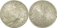 Bundesrepublik Deutschland 10 Mark Münze, Hambourg, VZ, Silber, KM:131 -