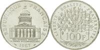 Frankreich 100 Francs Münze, Panthéon, Paris, VZ, Silber, KM:951.1 -