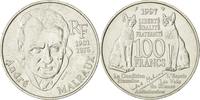 Frankreich 100 Francs Münze, André Malraux, VZ, Silber, KM:1188 -