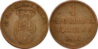 Dänemark Rigsbankskilling Münze, Frederik VI, SS, Kupfer, KM:688 -
