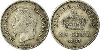 Frankreich 20 Centimes Münze, Napoleon III, Napoléon III, Strasbourg -