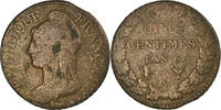 Frankreich 5 Centimes Münze, Dupré, Bordeaux, SGE+, Bronze, KM:640.8 -