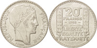 Frankreich 20 Francs Münze, Turin, Paris, VZ, Silber, KM:879 -