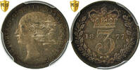 Großbritannien 3 Pence Münze, Victoria, PCGS, PL65, STGL, Silber -