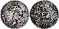 Frankreich 20 Centimes Napoléon III, Satirique, Paris, Silber, S+ -