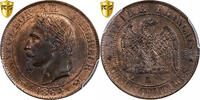 Frankreich 5 Centimes Napoleon III, Bordeaux, Bronze, PCGS, MS64RB -