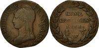 Frankreich 5 Centimes Münze, Dupré, Lille, SS, Bronze, KM:640.11 -