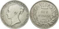 Großbritannien 6 Pence Münze, Victoria, S, Silber, KM:733.1 -
