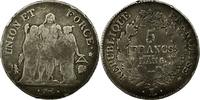 Frankreich 5 Francs Münze, Union et Force, Bayonne, S, Silber -