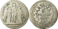 Frankreich 5 Francs Münze, Union et Force, Bordeaux, S, Silber -
