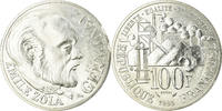 Frankreich 100 Francs Münze, Zola, Paris, ESSAI, UNZ, Silber, KM:E131 -