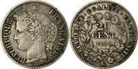 Frankreich 20 Centimes Münze, Cérès, Bordeaux, S+, Silber, KM:758.3 -