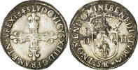 Frankreich 1/4 Ecu Münze, Louis XIII, 1/4 Écu à la croix, Bordeaux -