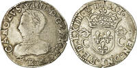 Frankreich Teston Münze, Charles IX, Bordeaux, S+, Silber, Sombart:4602 -