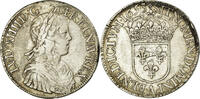 Frankreich Ecu Münze, Louis XIV, Écu à la mèche longue, Paris, S+ -