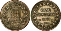 Frankreich 5 Centimes Münze, Louis XVIII, Essai - Hybride, VZ, Bronze -