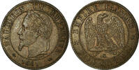 Frankreich 2 Centimes Münze, Napoleon III, Napoléon III, Bordeaux, VZ -