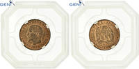 Frankreich 5 Centimes Münze, Napoléon III, Bordeaux, GENI, MS63RB -