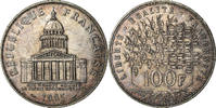 Frankreich 100 Francs Münze, Panthéon, Paris, VZ, Silber, KM:951.1 -