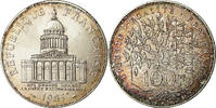 Frankreich 100 Francs Münze, Panthéon, Paris, VZ, Silber, KM:951.1 -