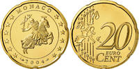 Monaco 20 Euro Cent Prince Rainier III, Proof, STGL, Messing, KM:171 -