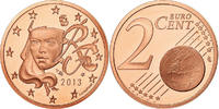 Frankreich 2 Euro Cent Proof, STGL, Copper Plated Steel, KM:1283 -