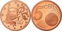 Frankreich 5 Euro Cent Proof / BE, STGL, Copper Plated Steel, KM:1284 -