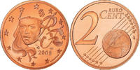 Frankreich 2 Euro Cent Proof / BE, STGL, Copper Plated Steel, KM:1283 -
