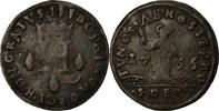 Monaco 8 Deniers, Dardenna Münze, Honore III, SS, Kupfer, KM:87.1 -