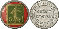 Frankreich 5 Centimes Münze, Crédit Lyonnais, Timbre-Monnaie, VZ, Aluminium -