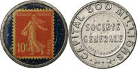 Frankreich 10 Centimes Münze, Société générale, Timbre-Monnaie, VZ -
