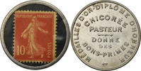 Frankreich 10 Centimes Münze, Chicorée Pasteur, Timbre-Monnaie, VZ -