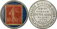 Frankreich 10 Centimes Münze, Grands Magasins Jones, Parfums, Timbre-Monnaie -