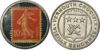 Frankreich 10 Centimes Münze, Vermouth Crucifix, Timbre-Monnaie, VZ -