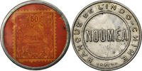 Indochina 50 Centimes Münze, Banque de l'Indochine, Nouméa, Timbre-Monnaie -