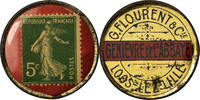 Frankreich 5 Centimes Münze, Genièvre de l'Abbaye, Loos-lez-Lille -