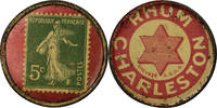 Frankreich 5 Centimes Münze, Rhum Charleston, Timbre-Monnaie, VZ, Métal -