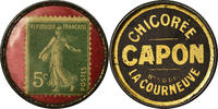 Frankreich 5 Centimes Münze, Chicorée Capon, La Courneuve, Timbre-Monnaie -