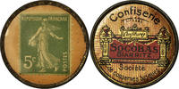 Frankreich 5 Centimes Münze, Confiserie Socobas Biarritz, Timbre-Monnaie, VZ -